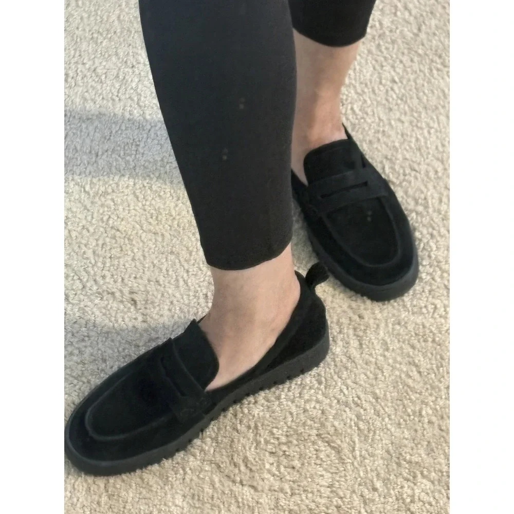 Vionic Women's Uptown Loafer Size 8 Black Suede Casual Orthotic Flats